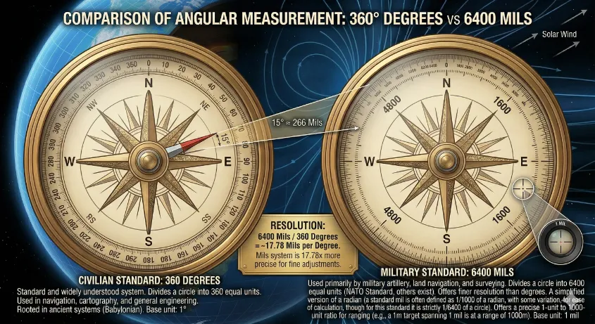 Military Bearing System Explained: Degrees vs Mils