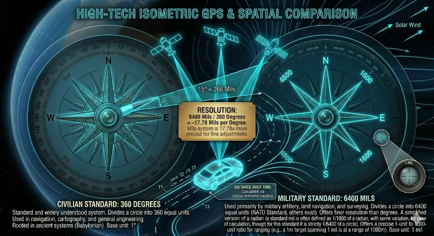 Diagram showing GPS satellites triangulating the exact speed and position of a moving car over time